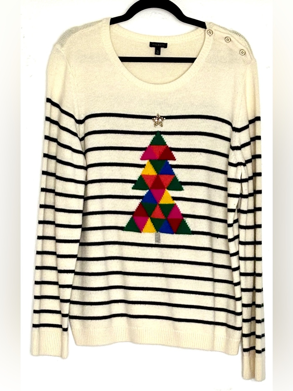 Talbots Holiday Novelty Christmas Tree Sweater Size XL - Picture 2 of 6